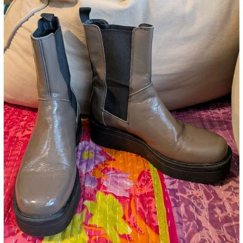 Vagabond Tara Taupe Brown Gray Platform Leather Chelsea Boots US 11 / EU 41